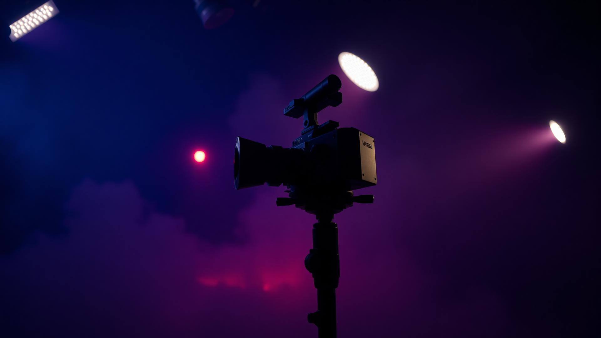 Cinema camera on a professional film production set